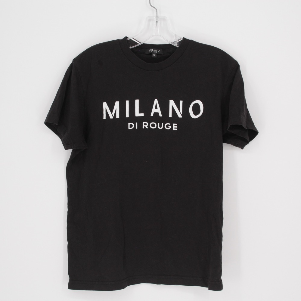 Milano Di Rouge Women's Black Logo Graphic Short Sleeve T-Shirt Size S